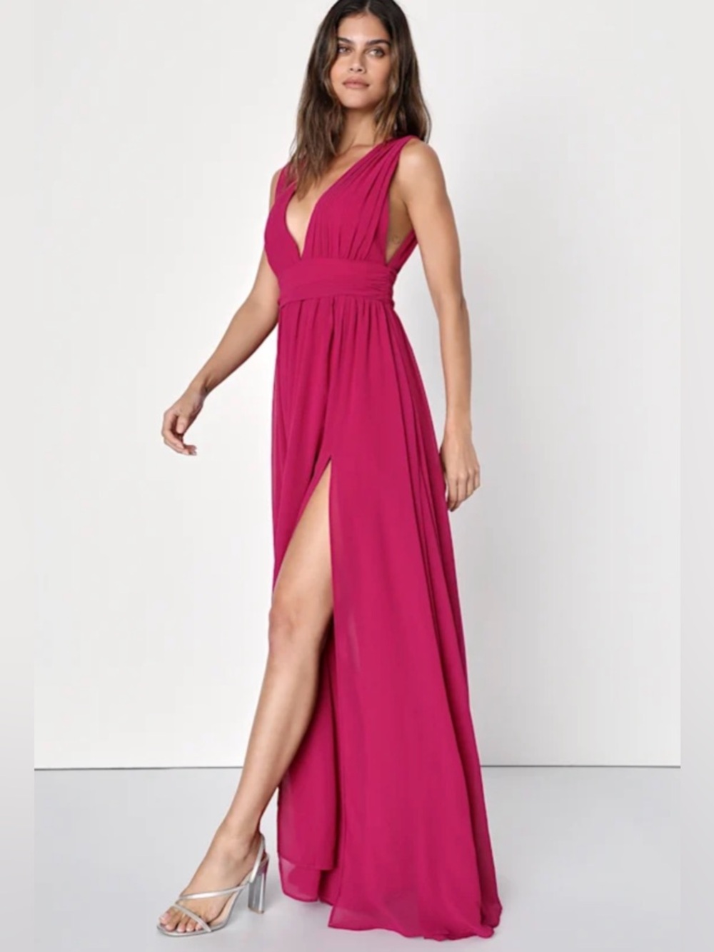 Lulus Heavenly Hues Magenta Maxi Dress M NWT